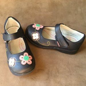 Pediped Flex Lorraine Leather Navy Floral Shoes